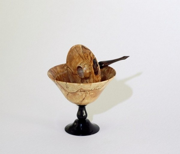 Spalted Birch Lidded Goblet Open